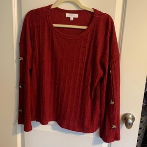 New Directions Button Open Sleeve Blouse